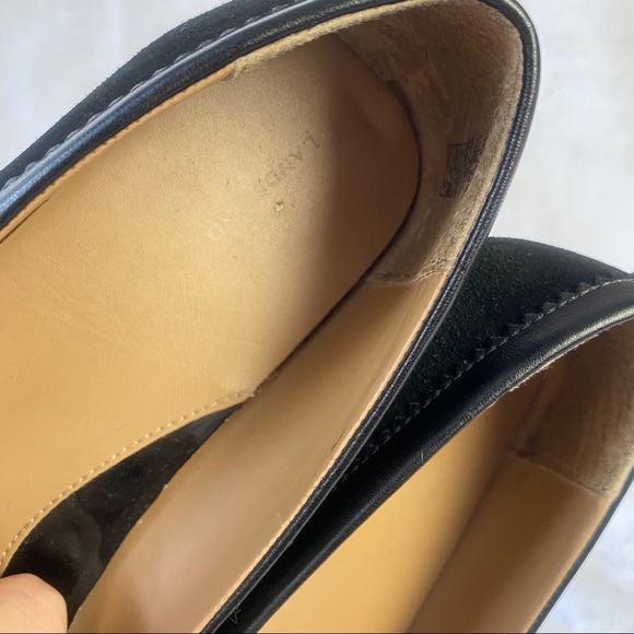 Lands End Black Faux Suede Black Bow Tie Flats - Picture 5 of 13